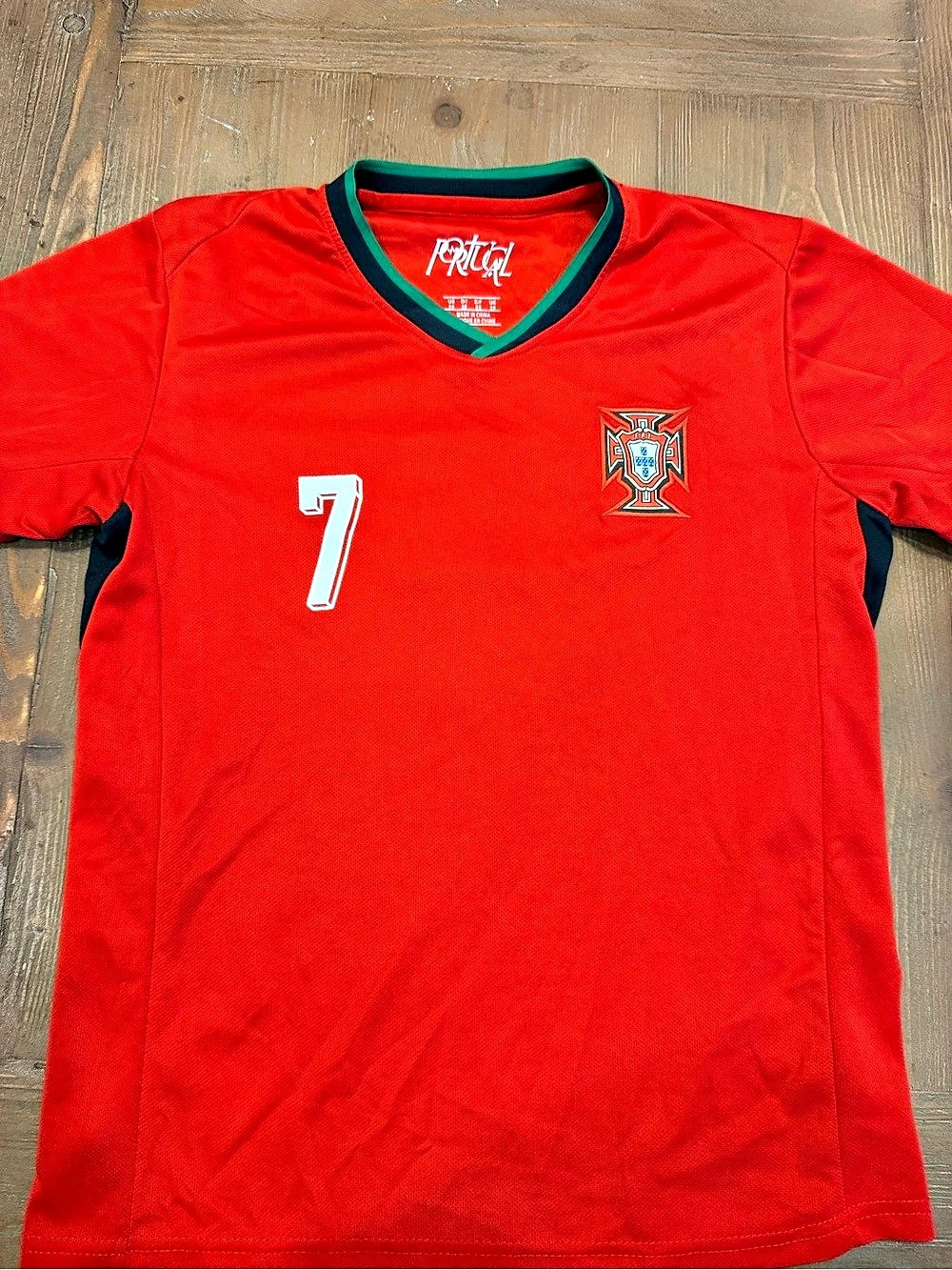 Portugal Ronaldo 7 Jersey Red & Green Boys 28